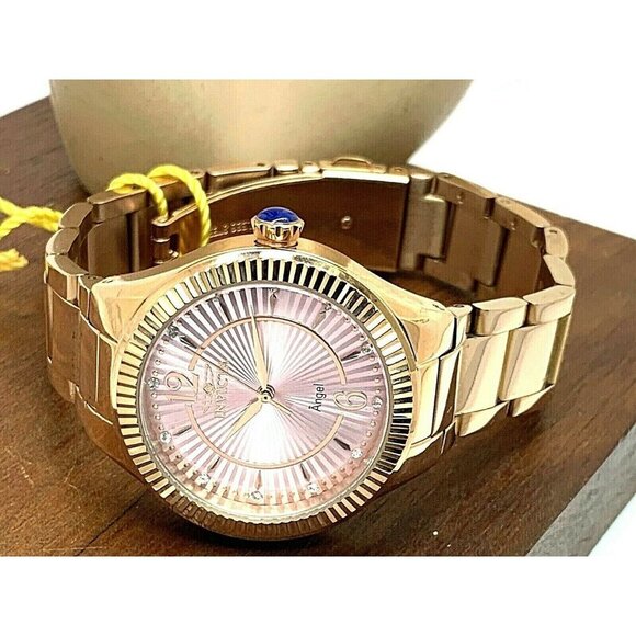 Invicta Womens Watch 28279 Angel Quartz Pink Dial Rose Gold Stainless St… - Picture 8 of 14